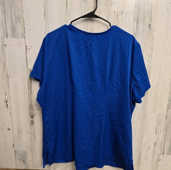 HH Works By Healing Hands Royal Blue Scrub Top Womens Plus Size 2X - Picture 3 of 9